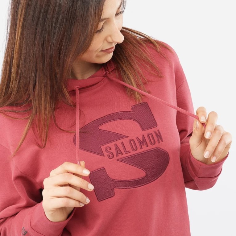 Salomon Outlife Logo Summer Mikiny Damske Červené | SK 4REKOQ